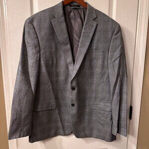 Lauren Ralph Lauren | 46R Silk Wool Gray Plaid 2 Button Blazer Suit Jacket LRL